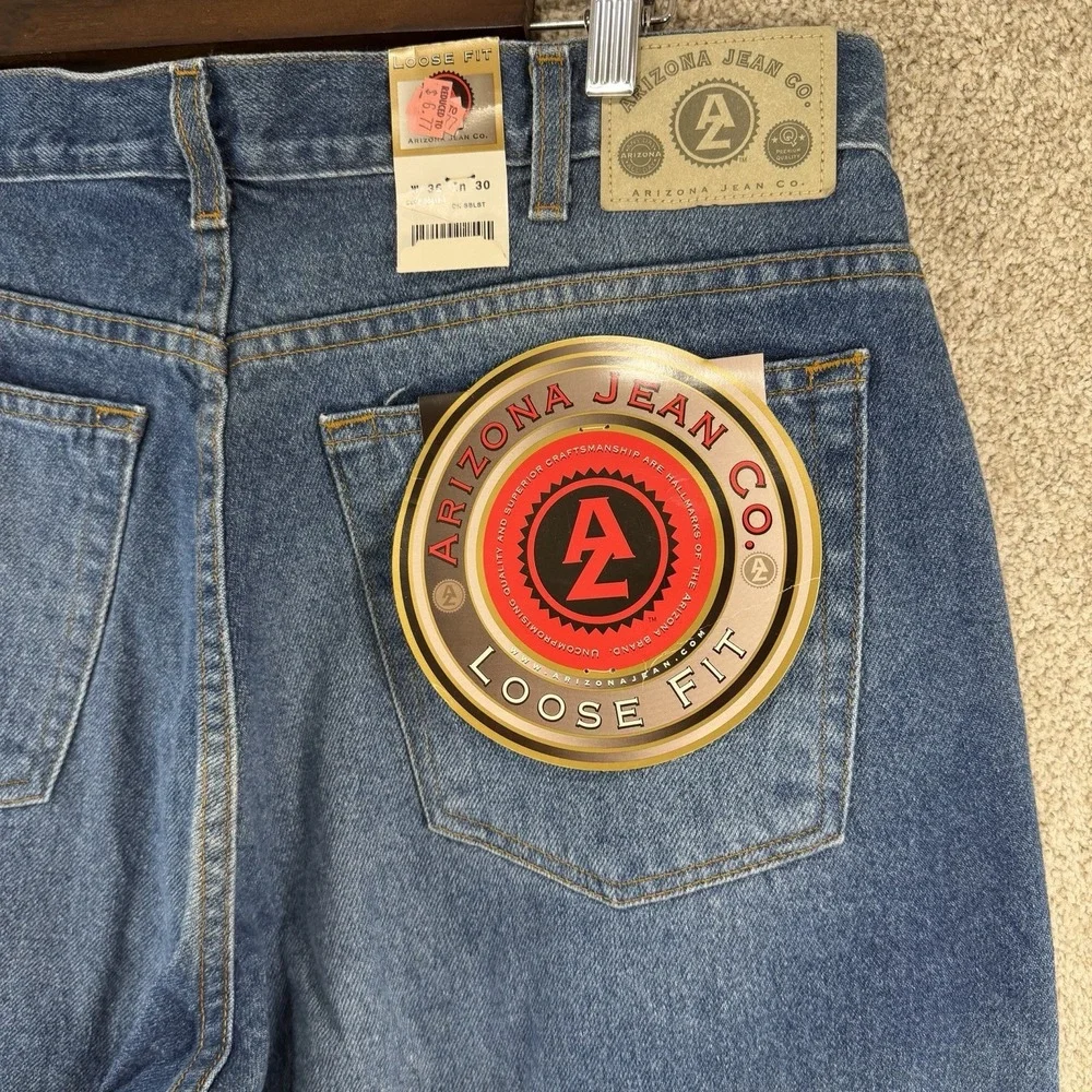 VTG Arizona Jeans 36/30 Y2K Loose Fit New Distressed Old Stock Skater Relaxed